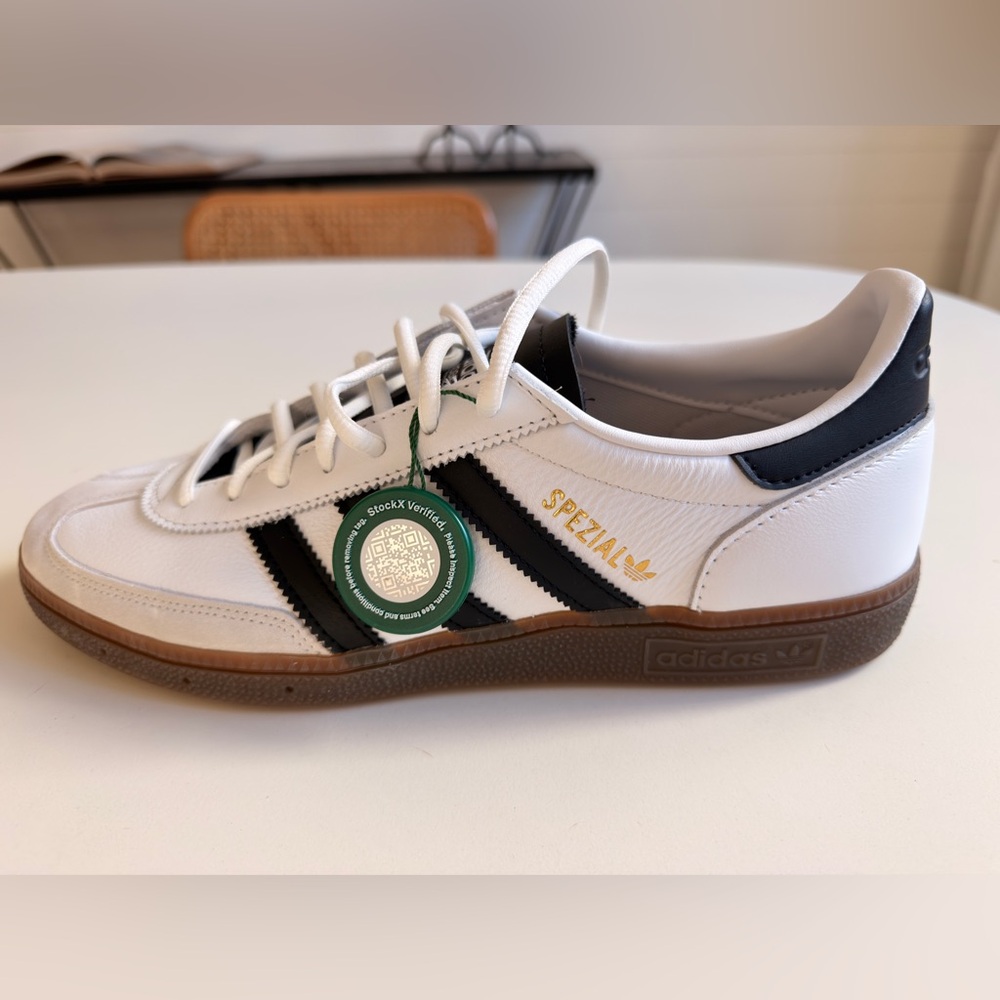 adidas Handball Spezial White and Black Leather Sneakers - Picture 10 of 11